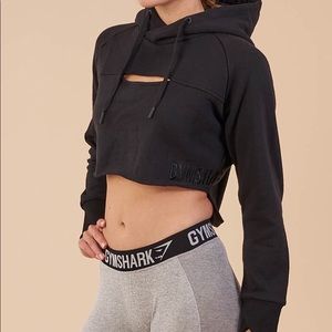 SOLD OUT Gymshark Black Cropped Hoodie (S) Black